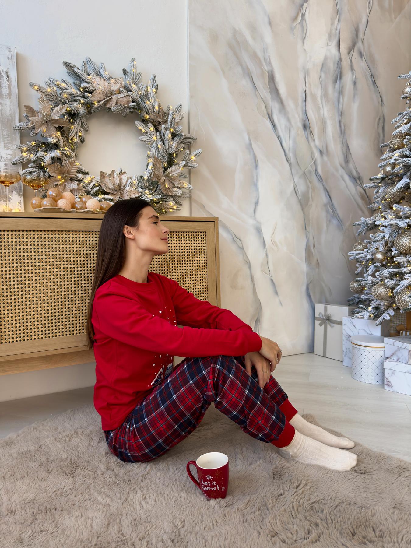 Новорічна тепла жіноча піжама COSY з начосом Winter Holiday - Зображення 8