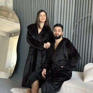 Халат унісекс з капюшоном Black Diamond, чорний
