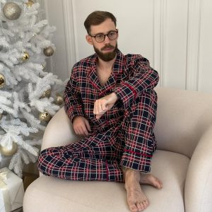 Чоловіча тепла піжама з начосом Oxford