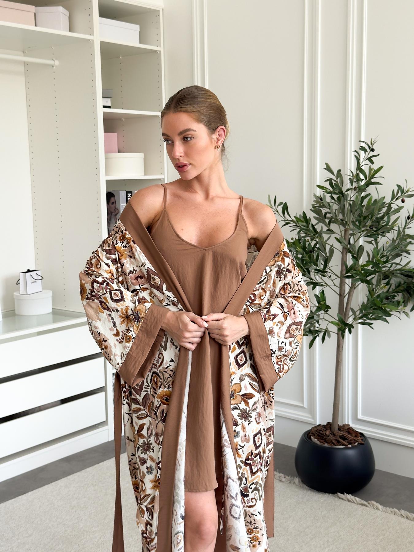 Жіночий подарунковий набір Boho (халат+сорочка) - Зображення 4