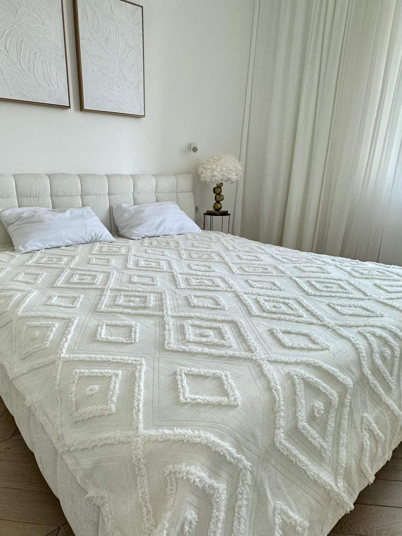 Покривало Diamond Nordic 180×200 см, молочний