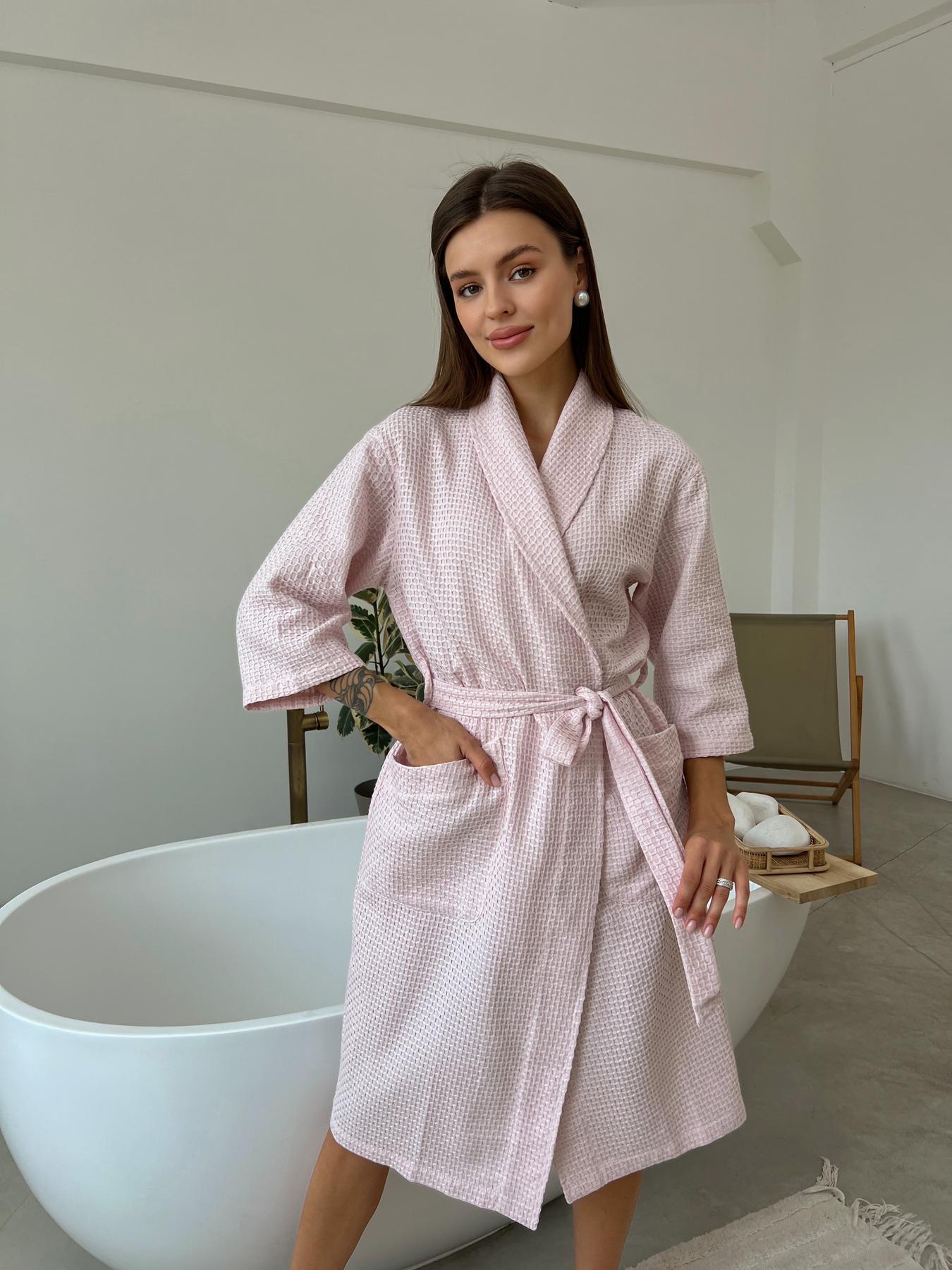 Жіночий халат COSY шаль Ланцюжок ніжно рожевий