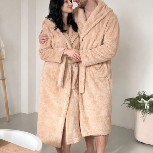 Халат унісекс з капюшоном Cuddle, беж