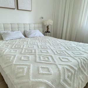 Покривало Diamond Nordic 220×240 см, молочний