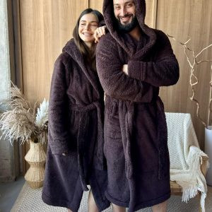 Халат унісекс з капюшоном Cuddle, шоколад